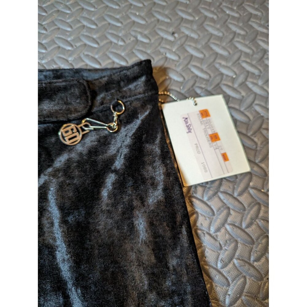 NWT Vintage RARE Classic Miss Sixty Velvet wide leg pant Black‎ Size 29 - Picture 2 of 8